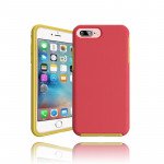 Wholesale iPhone 7 Plus Hard Gummy Hybrid Case (Hot Pink)